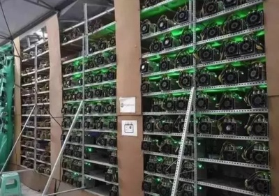 A large scale mining farm powered by solar panels in the Netherlands.