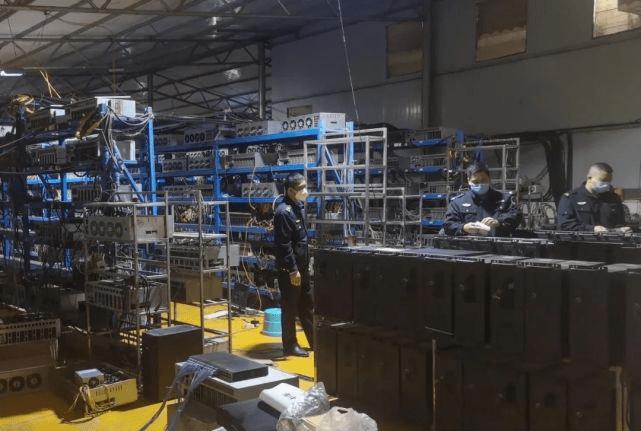 A modern cryptocurrency mining farm powered by renewable energy sources.